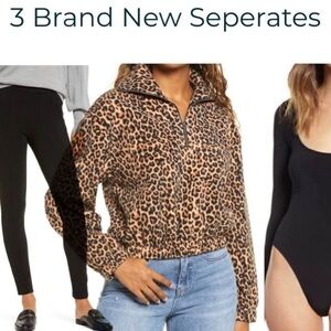 Bundle NWT Nordstrom BP Fleece, Leith Bodysuit & NYDJ Split Hem Pants